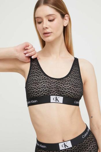 Podprsenka Calvin Klein Underwear čierna farba, čipkovaný, jednofarebný