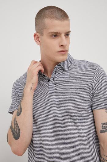 Polo tričko Tom Tailor pánske, tmavomodrá farba, vzorované