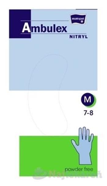 Ambulex rukavice NITRYLOVÉ veľ. M, modré, nesterilné, nepúdrované 100ks