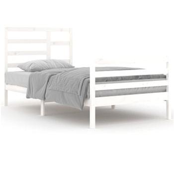 Rám postele biely masívne drevo 100 × 200 cm, 3105851