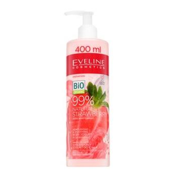 Eveline Bio Organic 99% Natural Strawberry Moisturising & Smoothing Body Yoghurt hydratačné telové mlieko pre všetky typy pleti 400 ml
