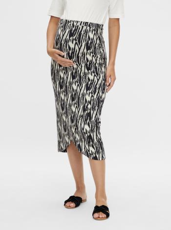 Krémovo-čierna tehotenská vzorovaná sukňa Mama.licious Sebra