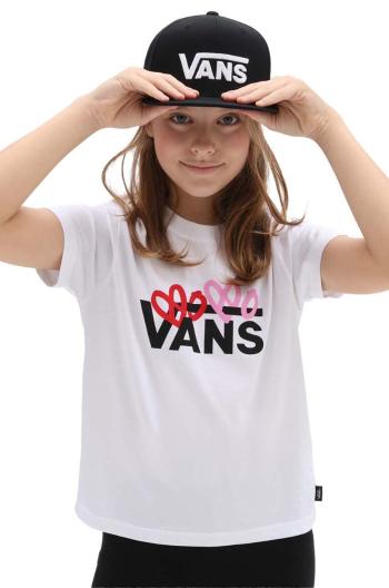 Detské bavlnené tričko Vans VALENTINES LOGO BOXY White biela farba