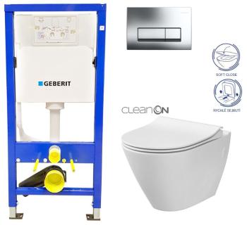 GEBERIT DuofixBasic s chrómovým tlačidlom DELTA51 + WC CERSANIT CLEANON CITY 458.103.00.1 CI1