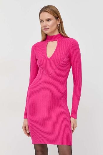 Šaty Guess ružová farba, mini, priliehavá