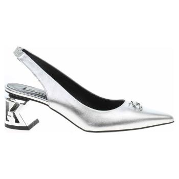 Dámske lodičky Karl Lagerfeld KL30617 1SL Silver Textured Lthr 37