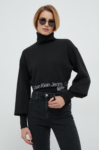 Mikina Calvin Klein Jeans dámska, čierna farba, jednofarebná