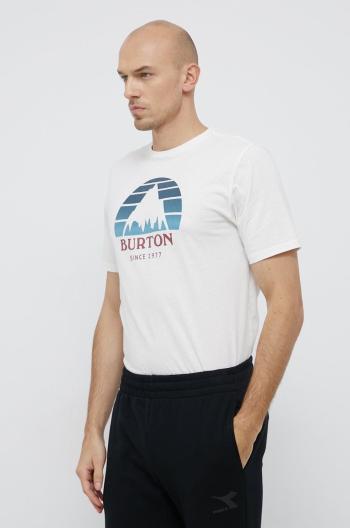 Bavlnené tričko Burton biela farba, s potlačou