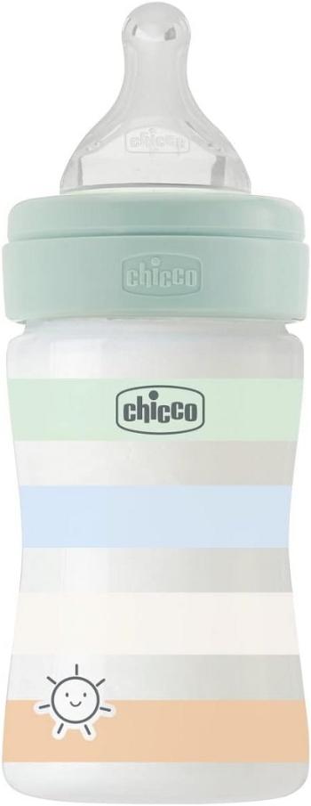 CHICCO Fľaša dojčenská Well-being silikón, chlapec 150 ml