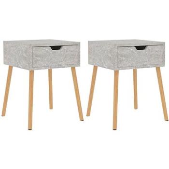 SHUMEE Nočné stolíky 2 ks betónovo sivé 40 × 40 × 56 cm drevotrieska, 326804