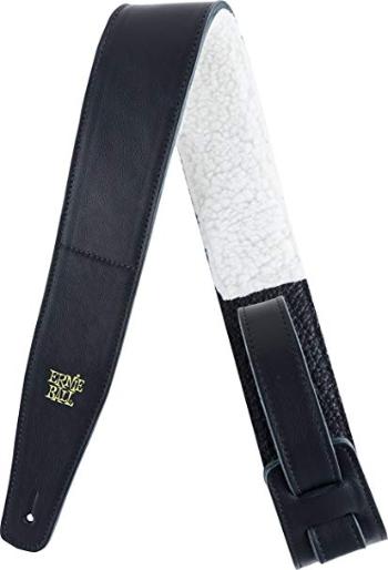 Ernie Ball 2.5" Adjustable Italian Leather Strap with Fur Padding - Black