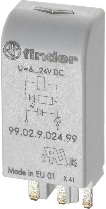 Finder zasúvací modul s diódou s LED diódou, s varistorom 99.02.0.024.98  Vhodné pre model: Finder 90.02, Finder 90.03,