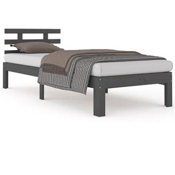 Rám postele sivý masívne drevo 75 × 190 cm Small Single, 814716