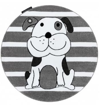 Okrúhly koberec PETIT - Šteniatko - sivý Round rug puppy - grey priemer 120 cm
