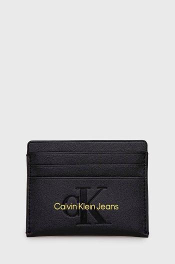 Puzdro na karty Calvin Klein Jeans dámsky, čierna farba