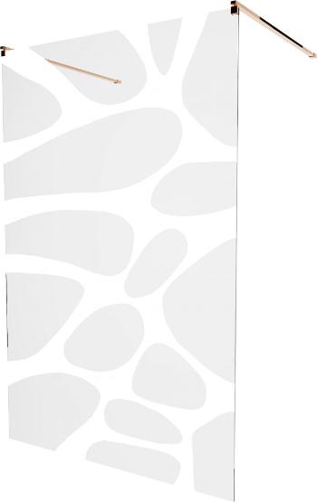 MEXEN/S - KIOTO samostatne stojaca sprchová zástena 120 x 200 cm, transparent/biela vzor 8 mm, ružové zlato 800-120-002-60-97