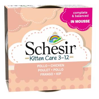 SCHESIR Kitten konzerva pre mačiatka kura v pene 85 g