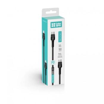 COLORWAY KABEL TYPE-C - TYPE-C (PD FAST CHARGING 60W) 3.0? 1M- CIERNY