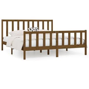 Rám postele medovo hnedý masívne drevo 200 × 200 cm, 3106856