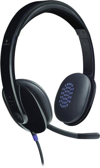 Logitech H540 headset k PC s USB káblový na ušiach čierna