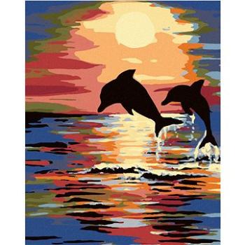 Maľovanie podľa čísel – Delfíny a západ slnka (HRAmal01198nad)