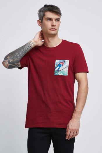 Bavlnené tričko Medicine červená farba, s potlačou