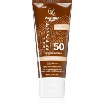 Australian Gold Face + Self Tanner samoopaľovací krém na tvár SPF 50 88 ml