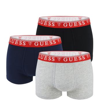 GUESS - 3PACK cotton stretch color boxerky s červeným pásom -L (84-89 cm)