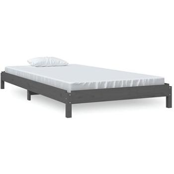 Stohovateľná posteľ sivá 100 × 200 cm masívna borovica, 820389
