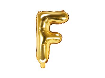 PartyDeco Fóliový balón Mini - Písmeno F 35cm zlatý