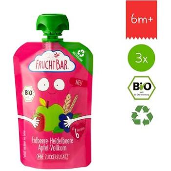FruchtBar BIO 100 % recyklovateľná ovocná kapsička s jablkom, jahodou, čučoriedkami a špajdľou 3× 10 (8594205750041)