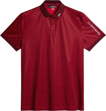 J.Lindeberg Tour Tech Regular Fit Print House Of JL Red 2XL Polo košeľa