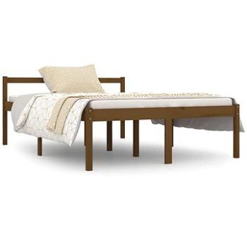 Rám postele medovo hnedý masívna borovica 135 × 190 cm Double, 810592