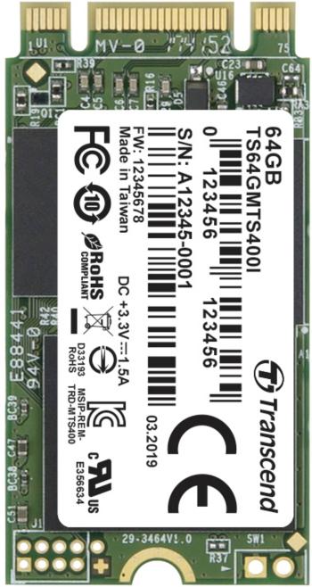 Transcend MTS400I 64 GB interný M.2 PCIe NVMe SSD 2242 SATA 6 Gb / s Retail TS64GMTS400I