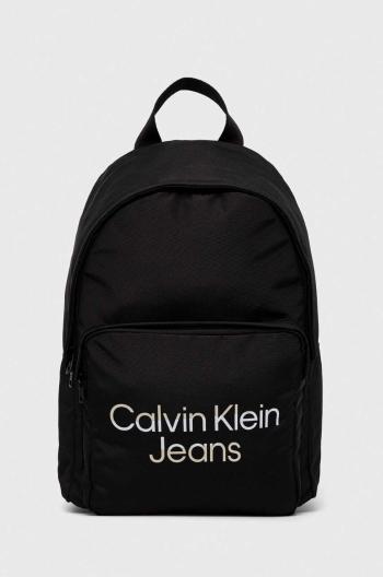 Detský ruksak Calvin Klein Jeans čierna farba, veľký, s potlačou