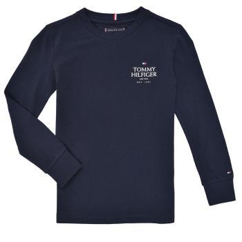 Tommy Hilfiger  TH LOGO PUFF PRINT REG TEE LS  Tričká s dlhým rukávom Modrá