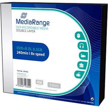 MediaRange DVD+R Double Layer 5 ks v SLIM škatuľke (MR465)