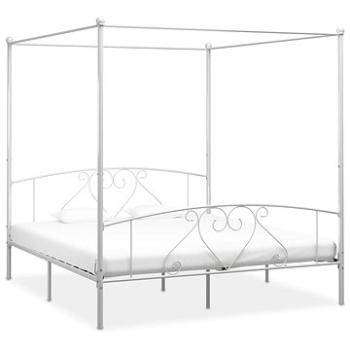 Rám postele s nebesami, biely kovový, 180 x 200 cm (284431)