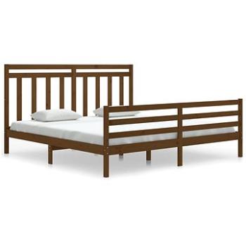 Rám postele medovo hnedý masívne drevo 180 × 200 cm Super King, 3105333