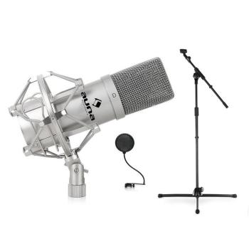 Auna Mikrofónový set, stojan, mikrofón a pop filter