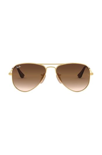 Detské slnečné okuliare Ray-Ban Junior Aviator hnedá farba, 0RJ9506S