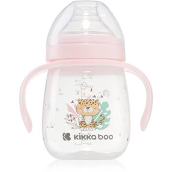 Kikkaboo Savanna Cup with Silicone Spout hrnček s držadlami 6 m+ Pink 240 ml