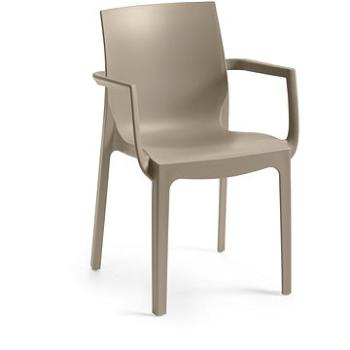 ROJAPLAST Záhradná stolička EMMA ARMCHAIR, taupe (5604916043387)