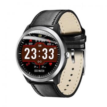 NEOGO SmartWatch NX58, smart hodinky, čierne/kožené