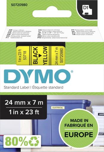 páska do štítkovača  DYMO D1 53718  Farba pásky: žltá Farba písma:čierna 24 mm 7 m