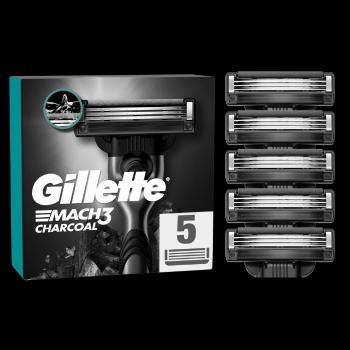 GILLETTE Mach3 Charcoal Náhradné hlavice do holiaceho strojčeka pre mužov 5 ks