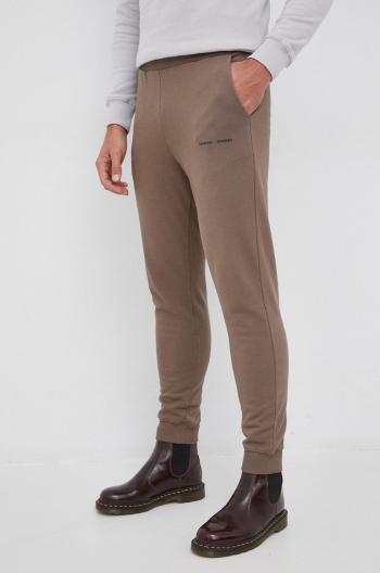 Bavlnené nohavice Samsoe Samsoe pánske, hnedá farba, jednofarebné