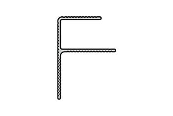 Počiatočný a koncový hliníkový profil F 9363, 40x57x6000 mm, pre podkladový profil 9234, TWINSON Čierny hliníkový profil