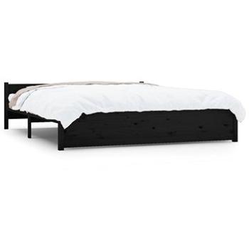 Rám postele čierny masívne drevo 160 × 200 cm, 815058