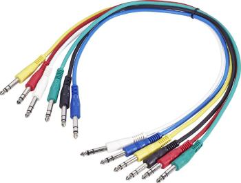 Paccs  jack konektory kábel [6x jack zástrčka 6,35 mm - 6x jack zástrčka 6,35 mm] 0.60 m farebná